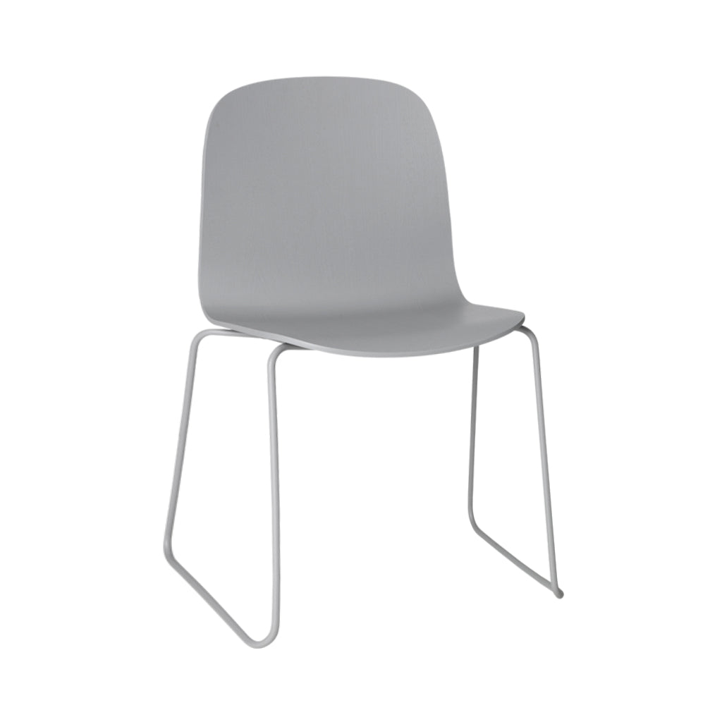 Visu Chair: Sled Base + Grey