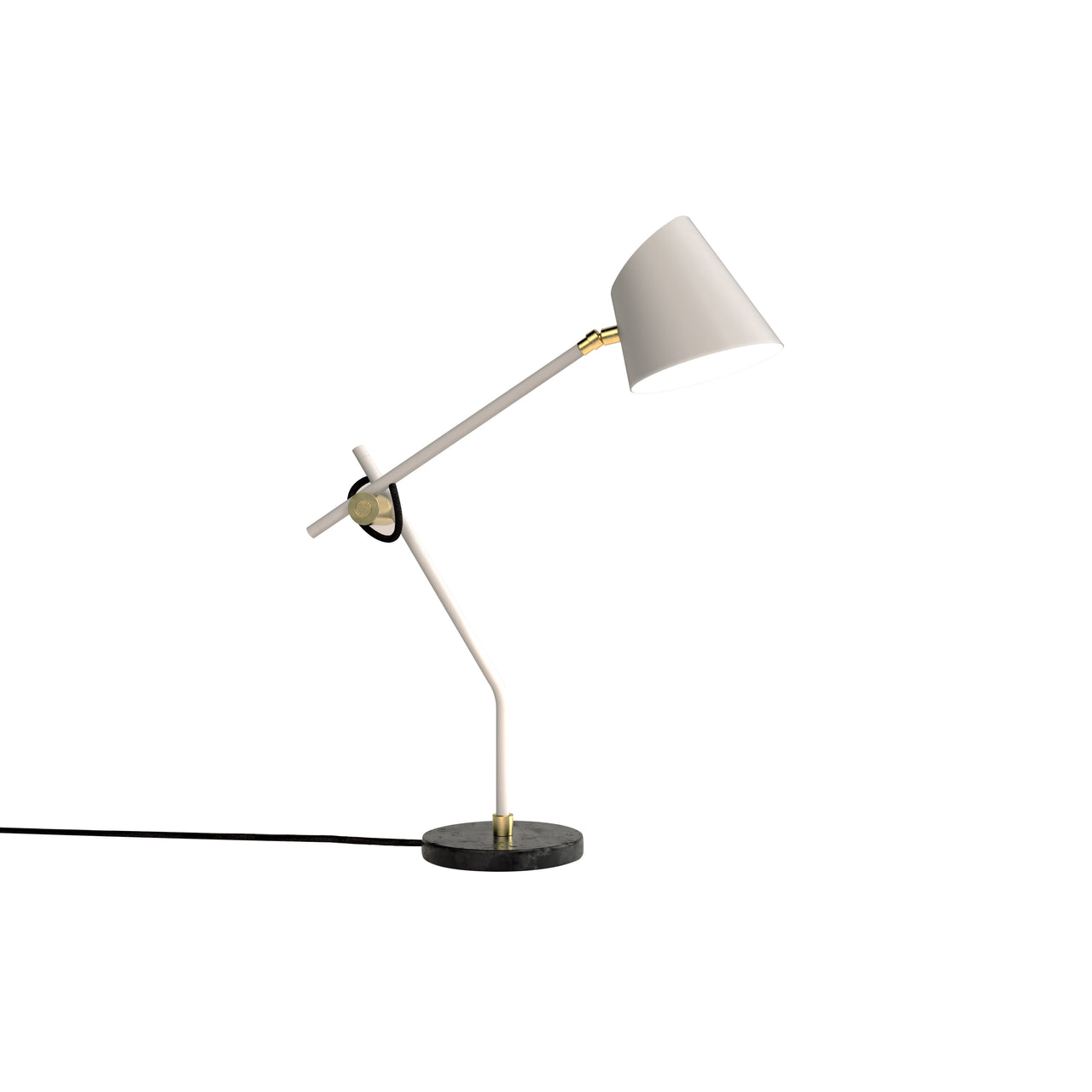 Hartau Table lamp: Matte White + Brass