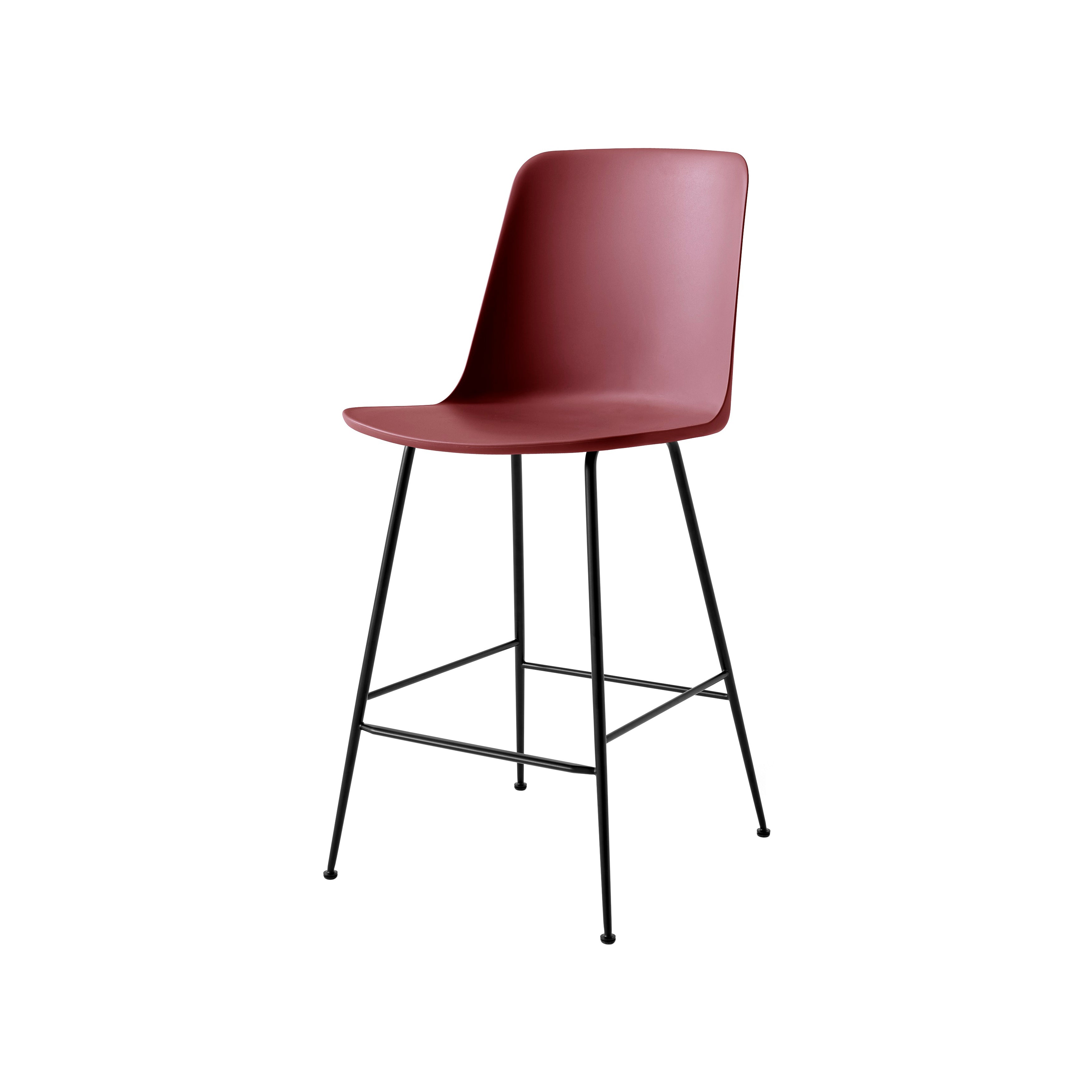 Rely Bar + Counter Highback Chair: HW96 + HW91 + Counter (HW91) + Red Brown + Black