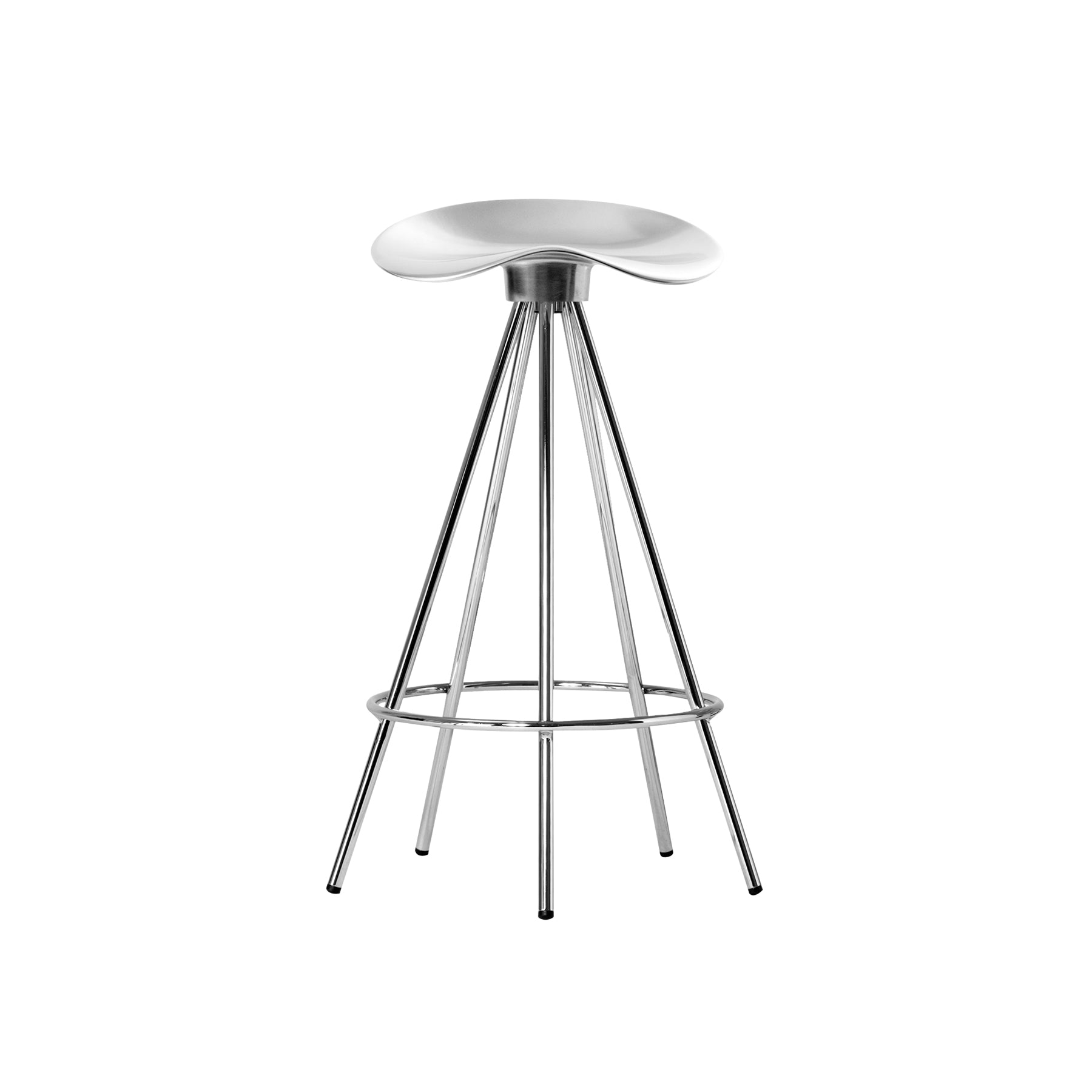 Jamaica Bar + Counter Stool: Counter + Chrome + Aluminum Silver