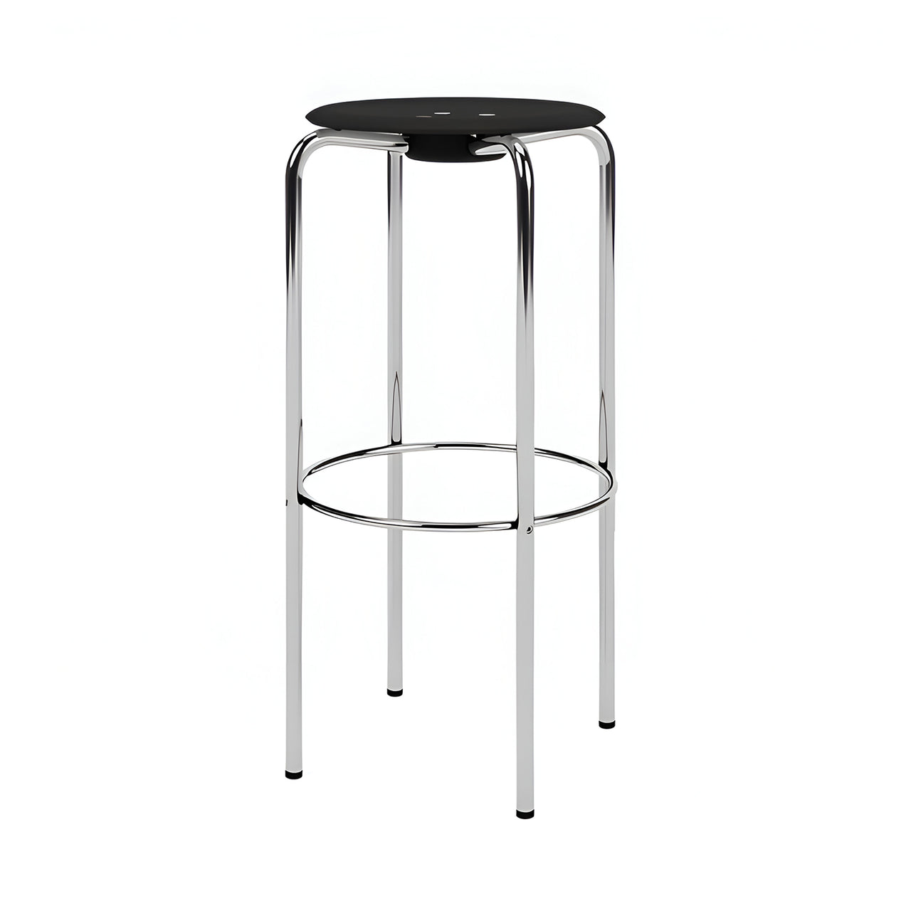 Kevi 2052 Stool: Black Lazure + Polished Chrome