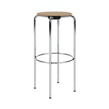 Kevi 2052 Stool: Oak Veneer + Polished Chrome