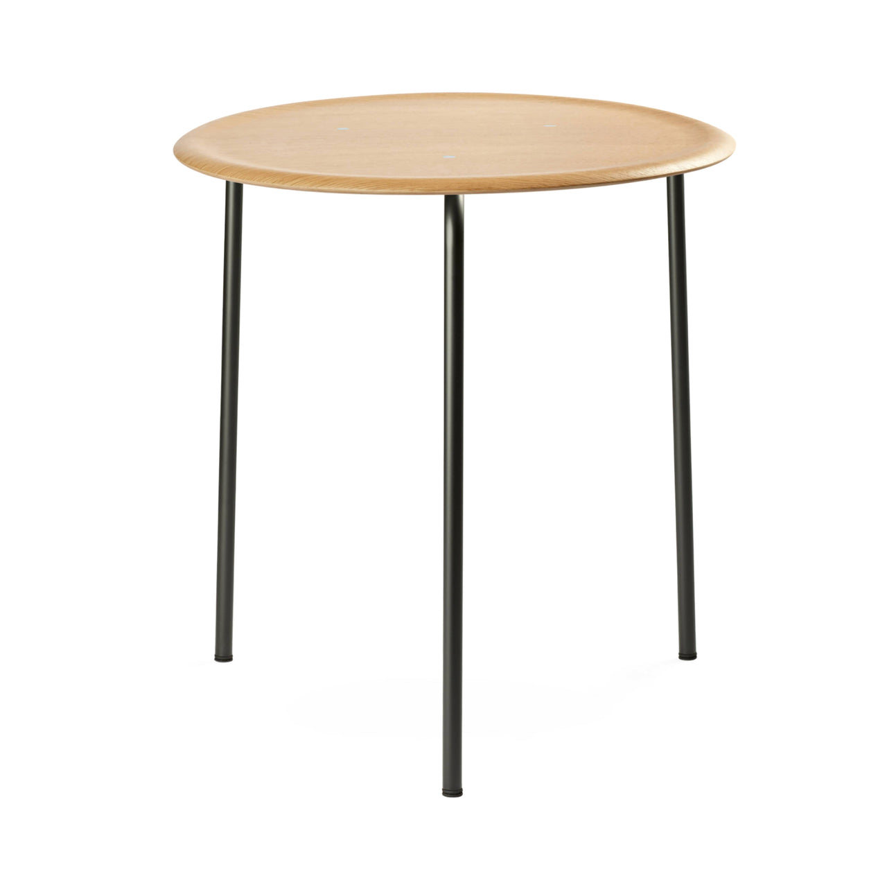 Kevi 2011 Table: Round + Oak Veneer + Powder Coated Black