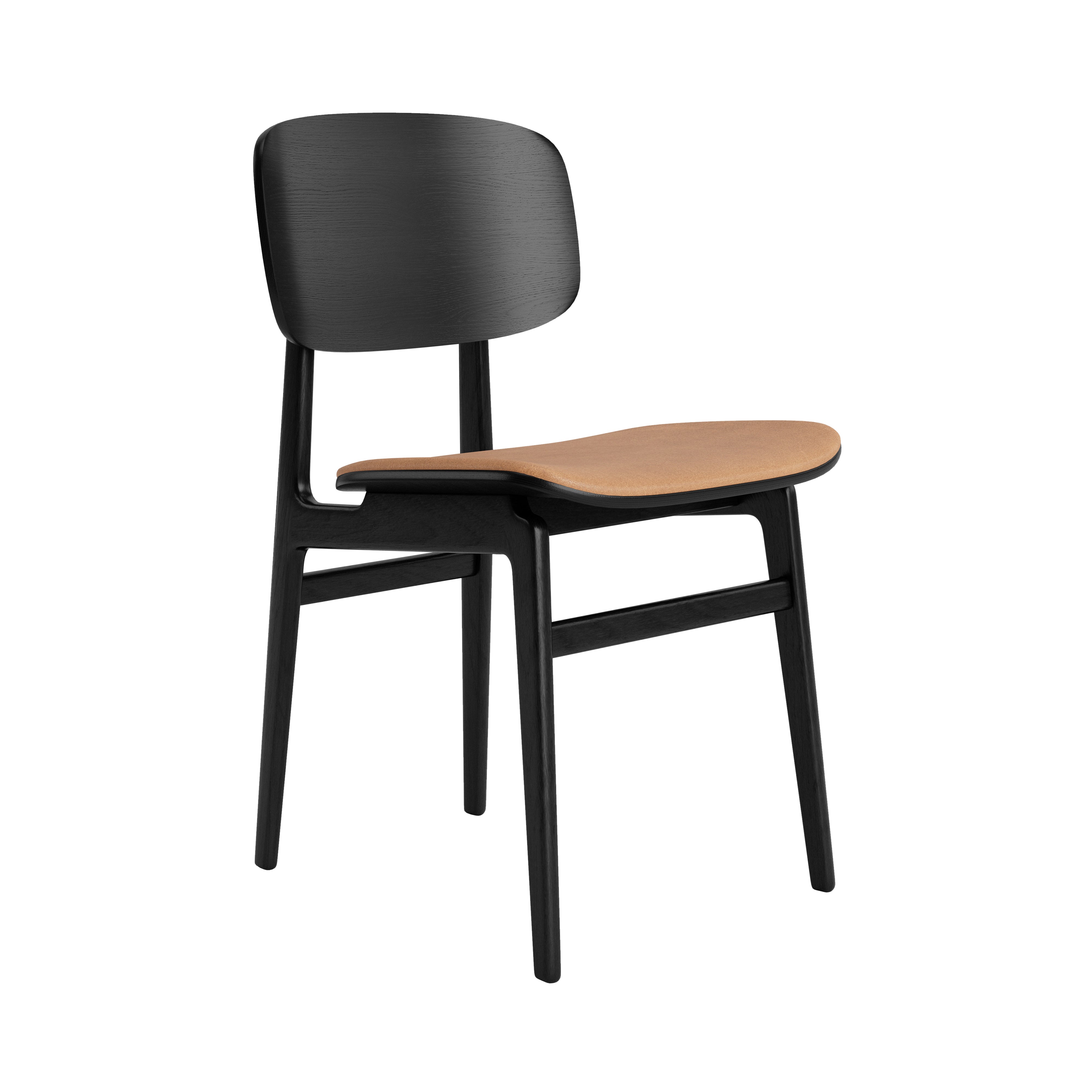 Ny11 Chair: Seat Upholstered + Black Oak