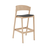 Cover Bar Stool: Upholstered + Oak + Without Footrest