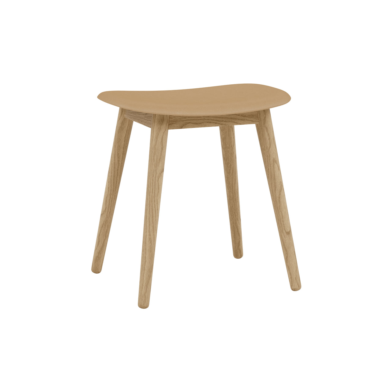 Fiber Stool: Wood Base + Oak + Ochre