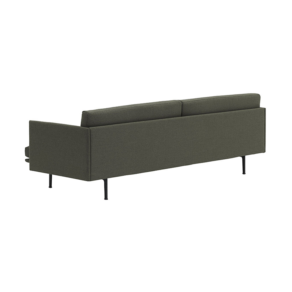 Outline 3-Seater Sofa: Black + Fiord 961