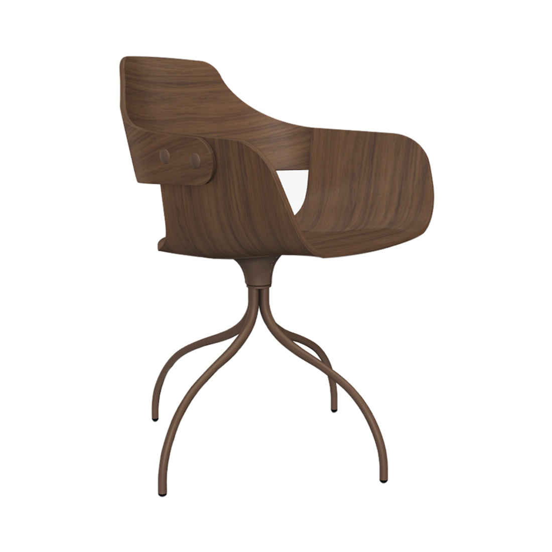 Showtime Chair with Swivel Base: Walnut + Pale Brown