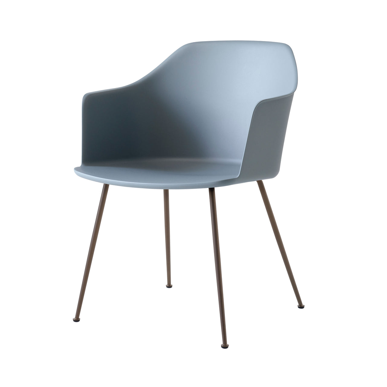 Rely Armchair HW33: Set of 4 + Light Blue + Bronzed