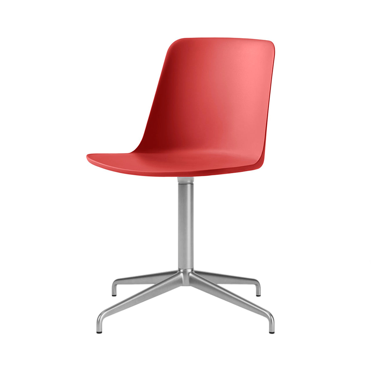 Rely Chair HW11: Vermilion Red + Polished Aluminum