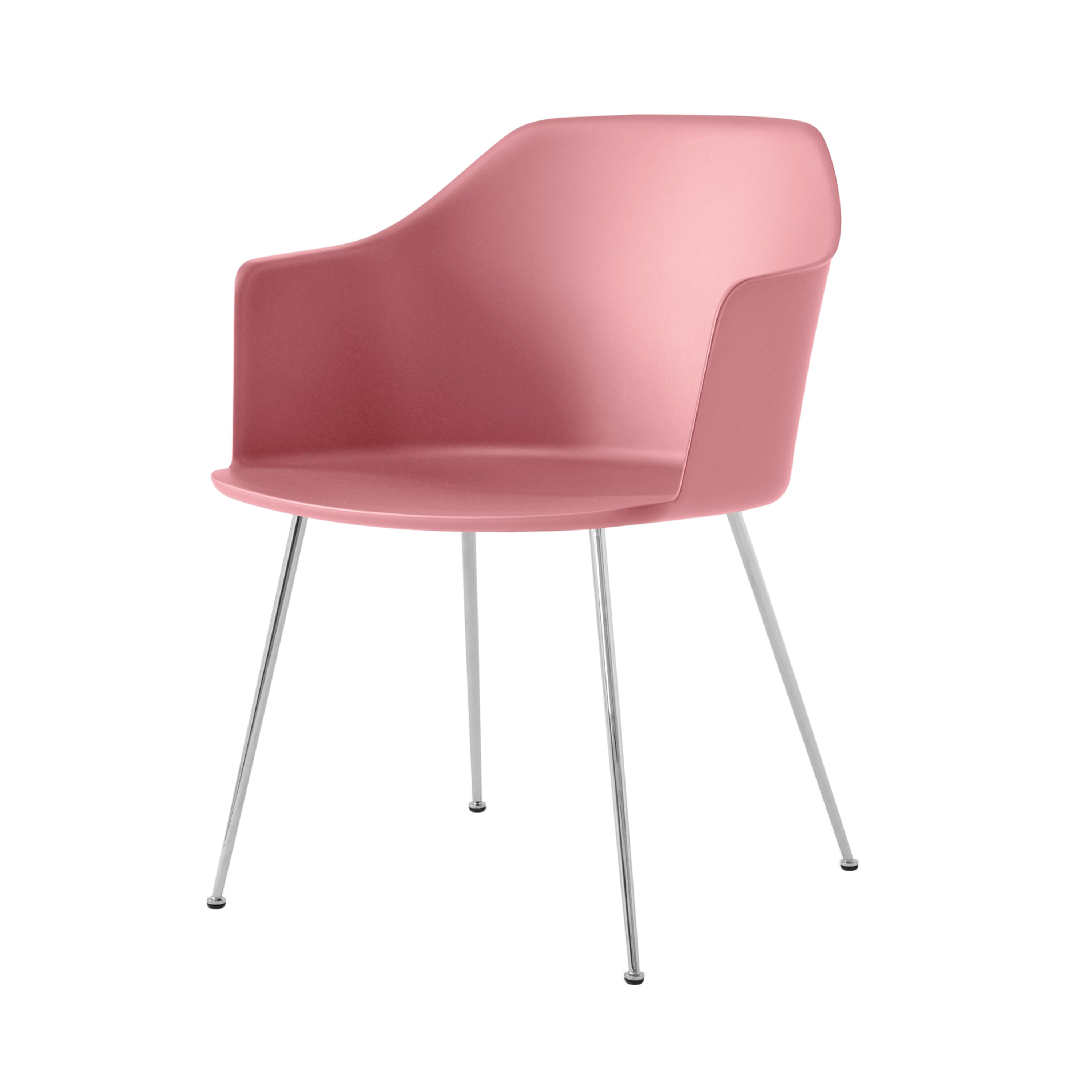 Rely Armchair HW33: Set of 4 + Soft Pink + Chrome