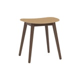 Fiber Stool: Wood Base + Stained Dark Brown + Ochre