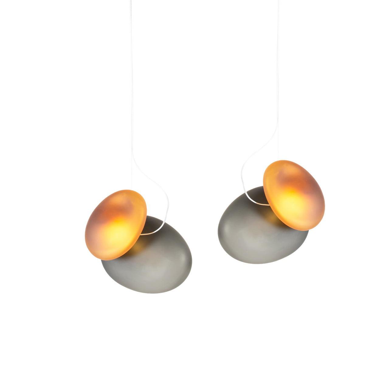 Pebble Linear 2 Pendant Light: A + D + Slate + Citrine