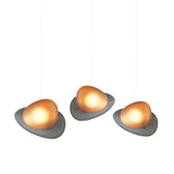 Pebble Linear 3 Pendant Light: B + C + Slate + Citrine