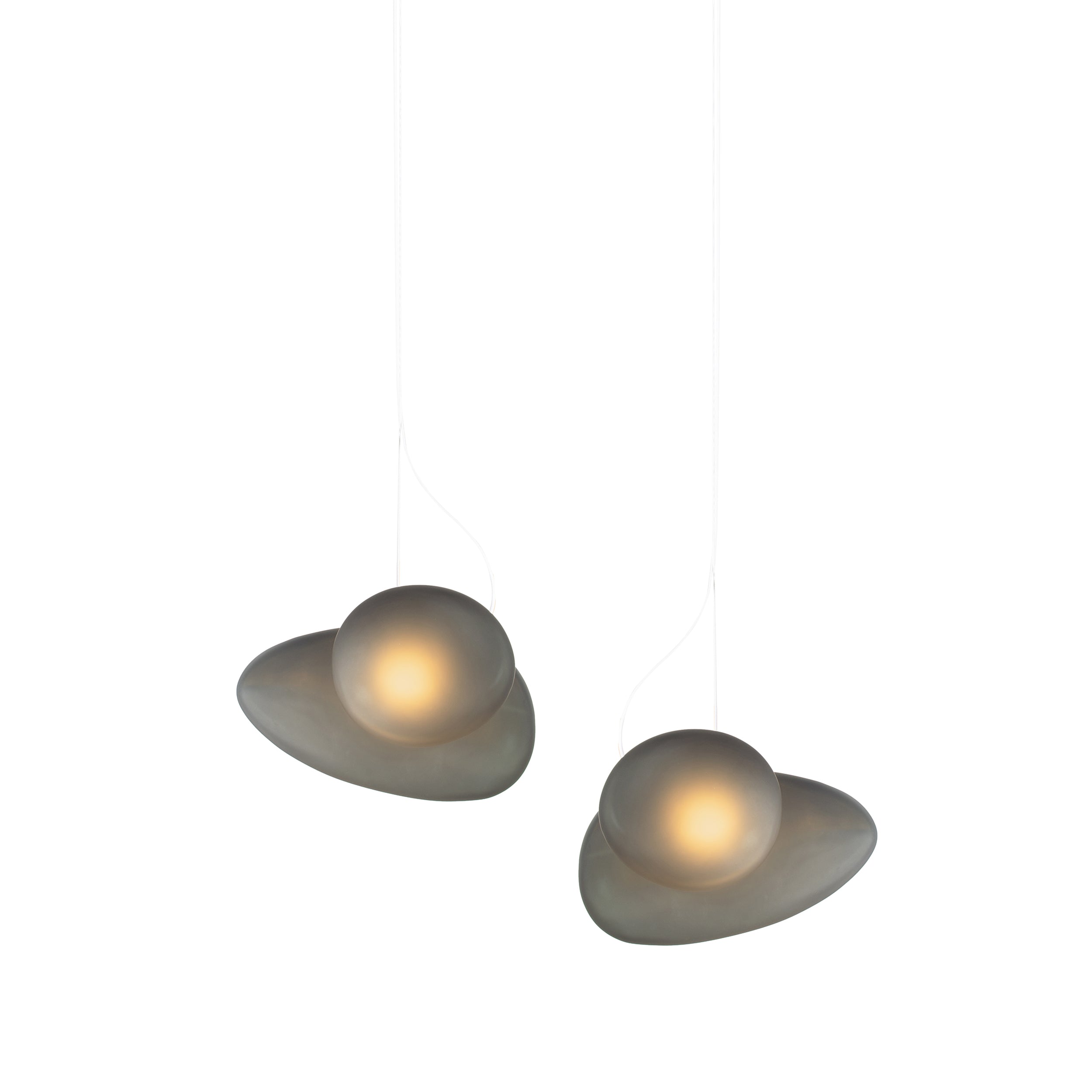 Pebble Linear 2 Pendant Light: B + D + Slate