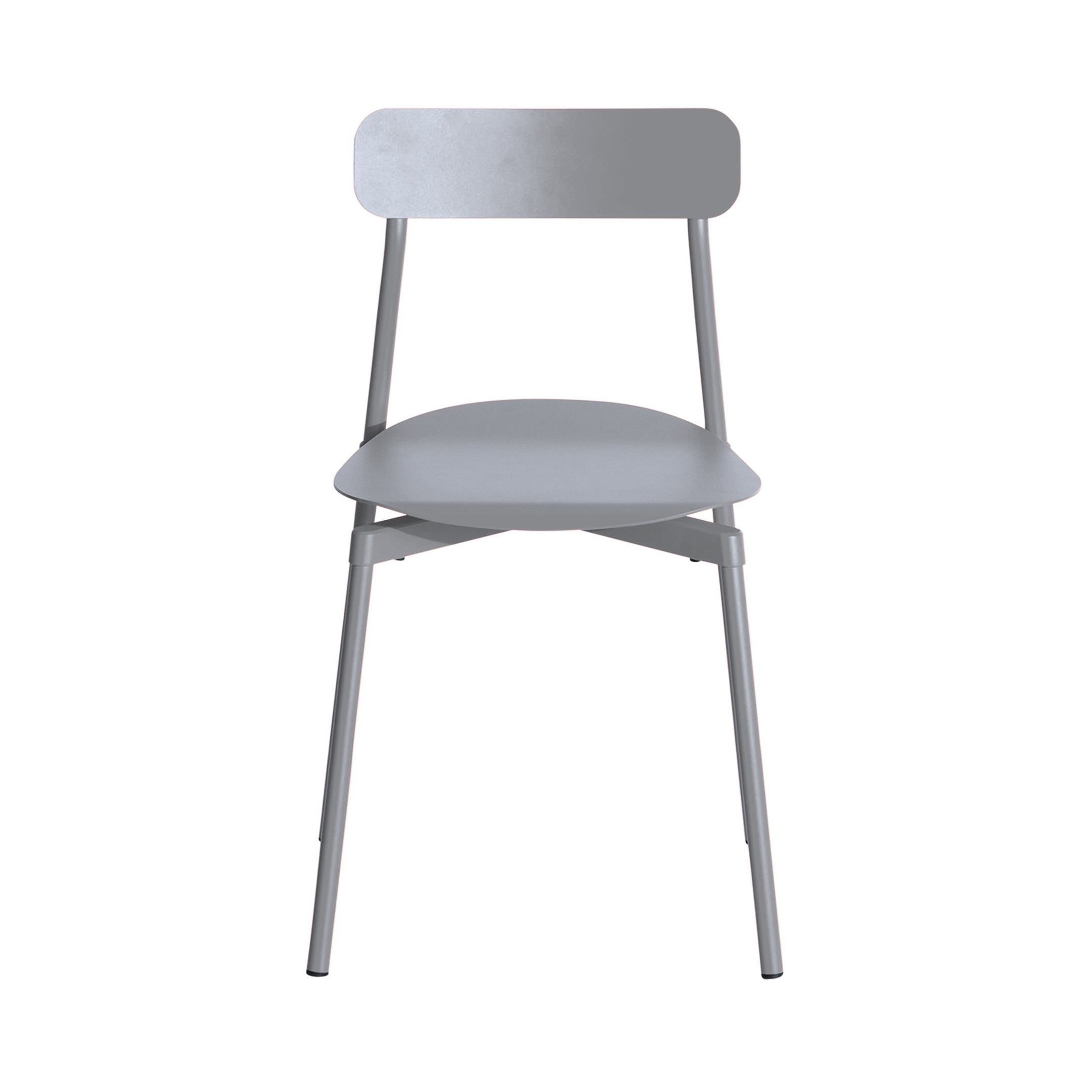 Fromme Outdoor Stacking Chair: Set of 2 + Stone Grey