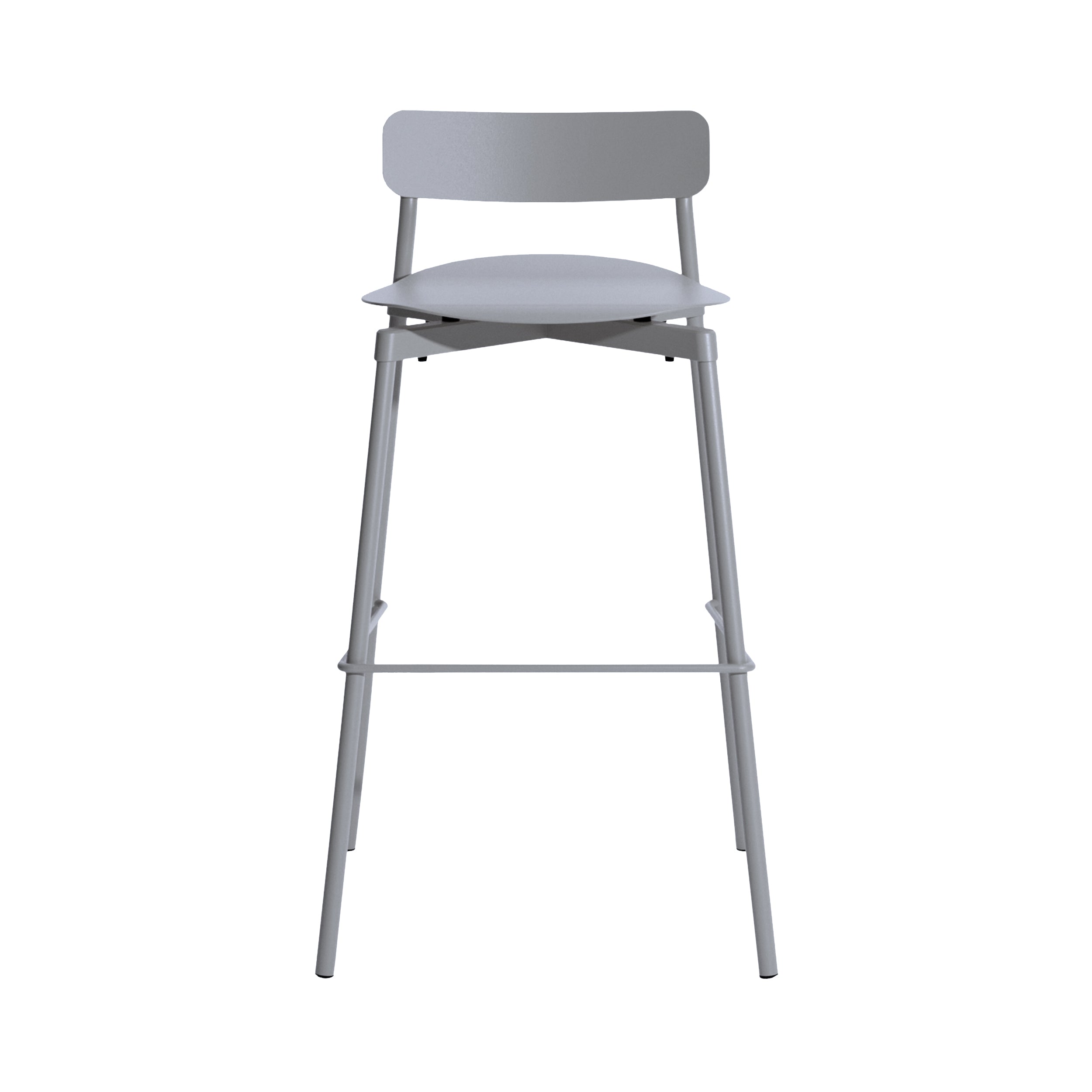 Fromme Stacking Bar + Counter Stool: Outdoor + Bar + Stone Grey