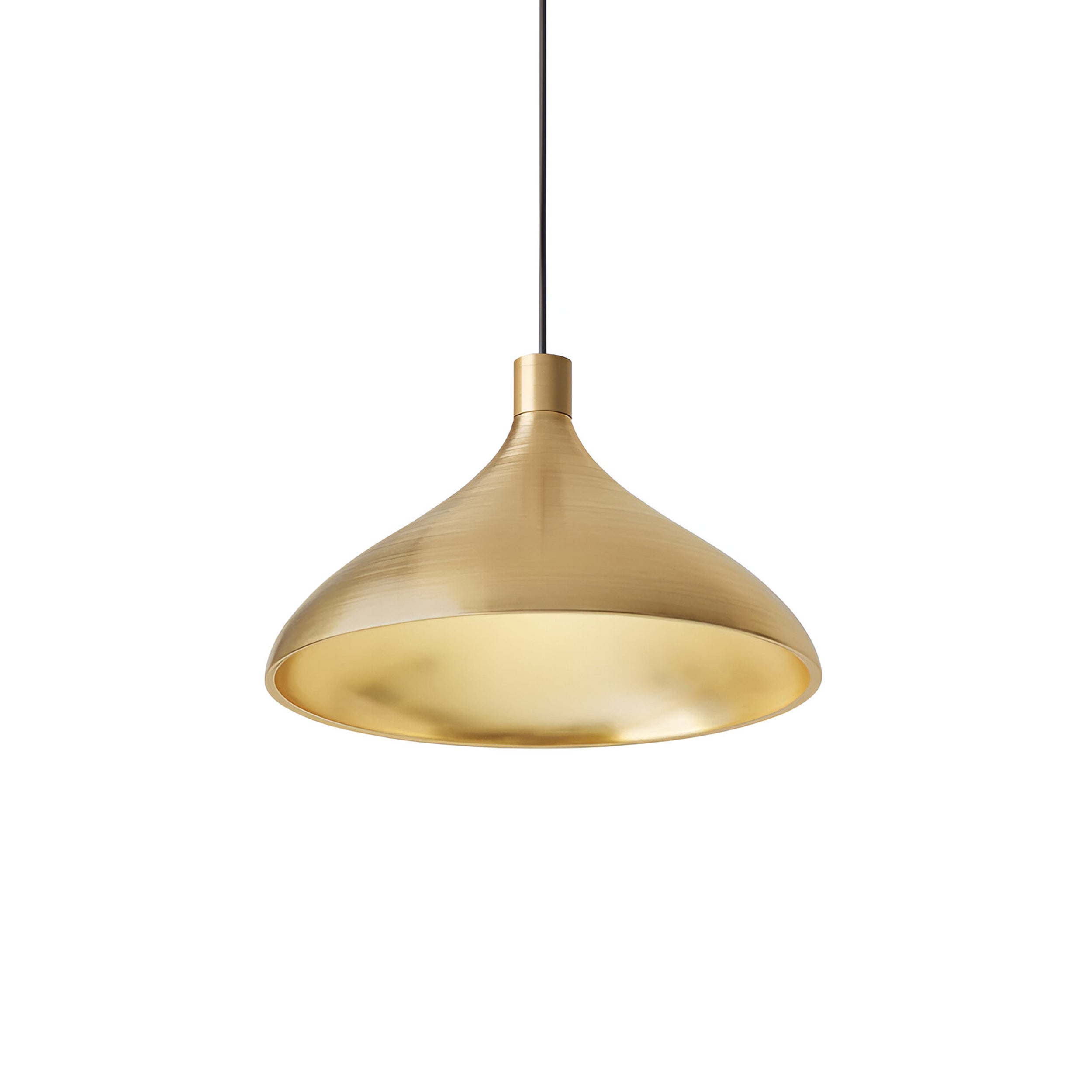 Swell Single Indoor/Outdoor Pendant Light: Wide + Brass