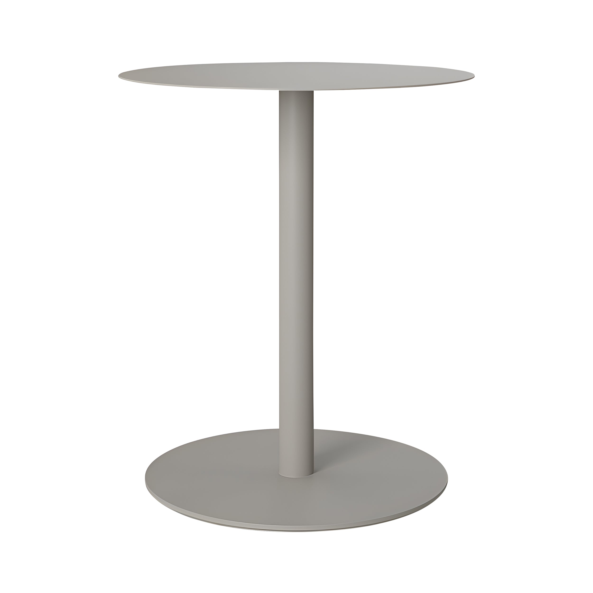 Odette Round Coffee Table: Small + High + Stone Grey Metal