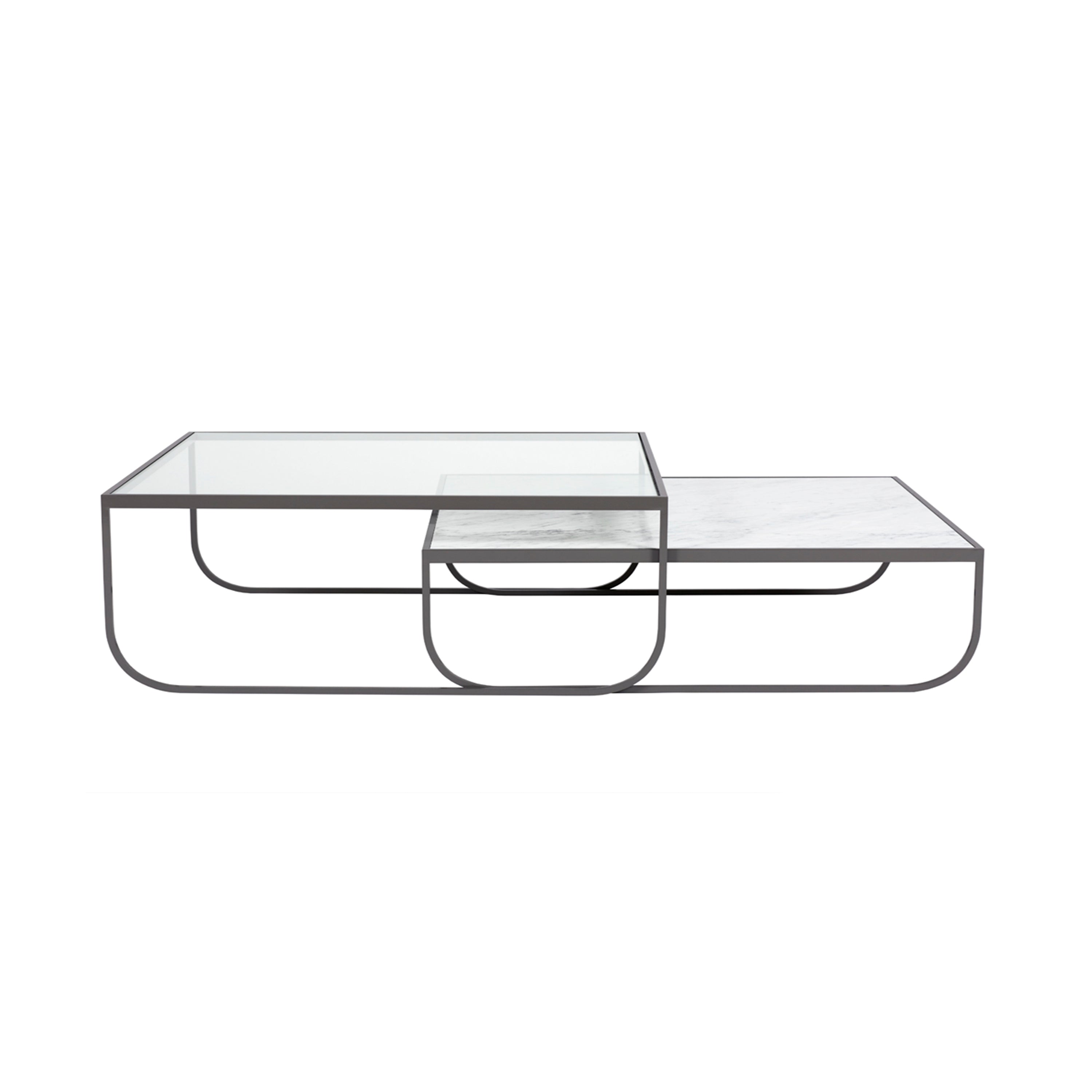 Tati Coffee Table: High + Glass Top