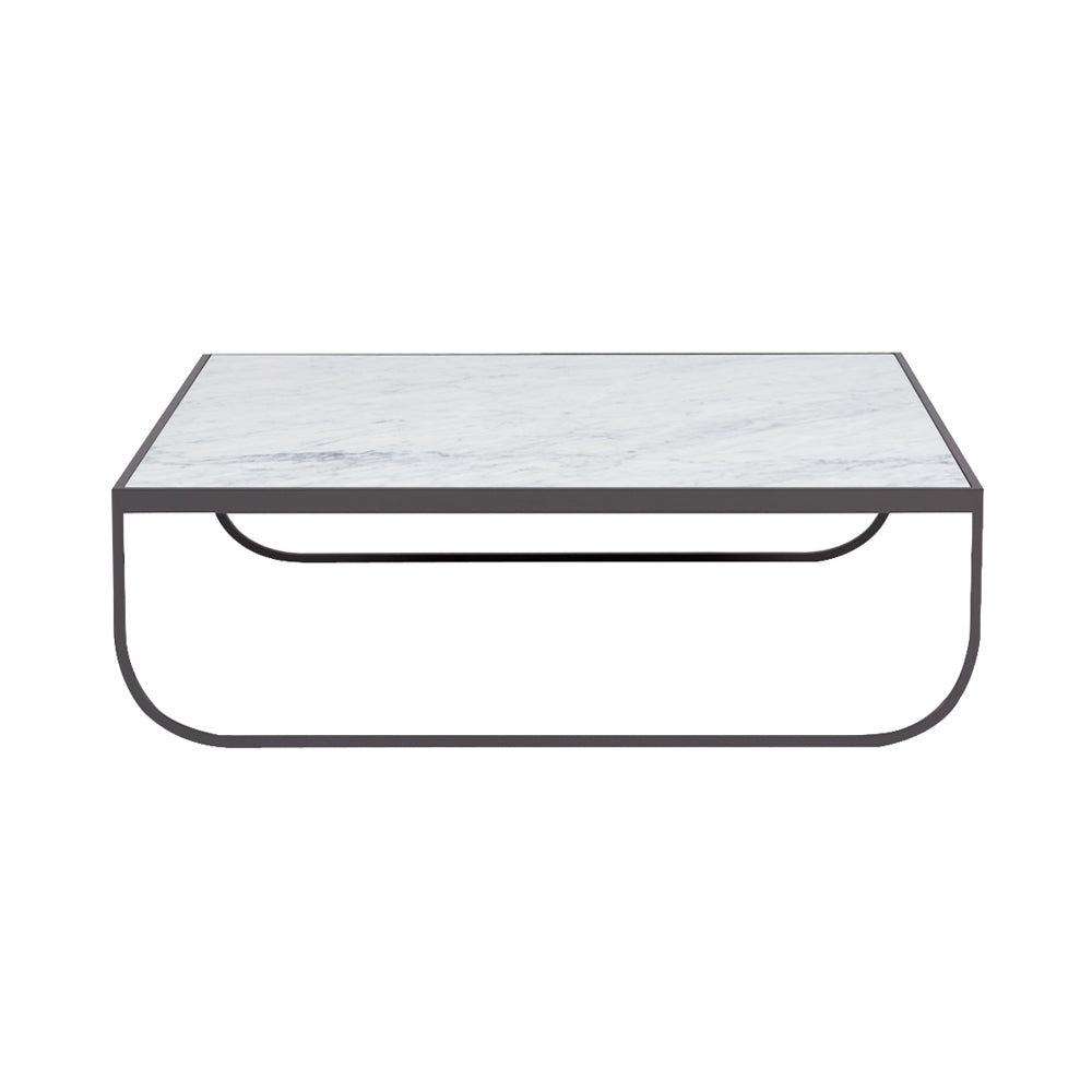 Tati Coffee Table: Marble Top + Low + Quartz Grey