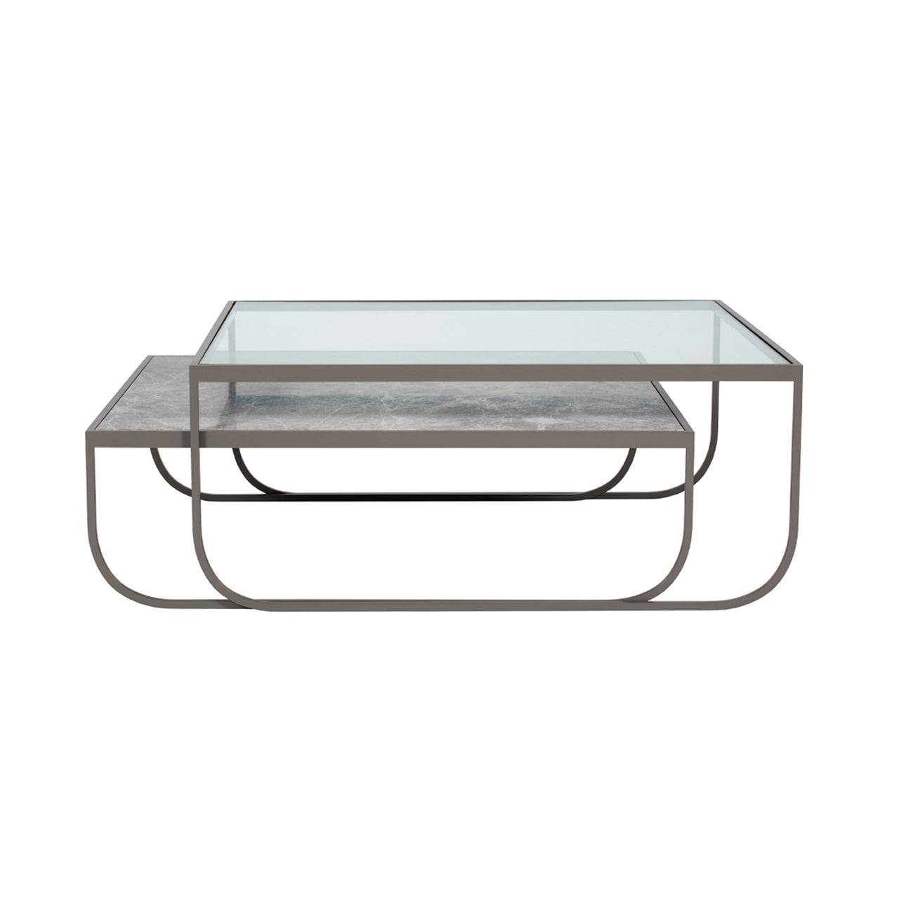 Tati Coffee Table: High + Glass Top