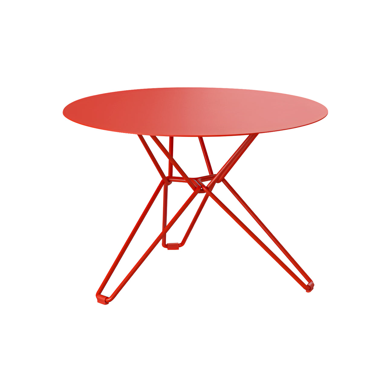 Tio Round Coffee Table: Small + Pure Red Metal