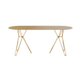 Tio Oval Dining Table: Brown Beige Metal