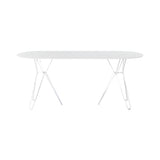 Tio Oval Dining Table: White Metal