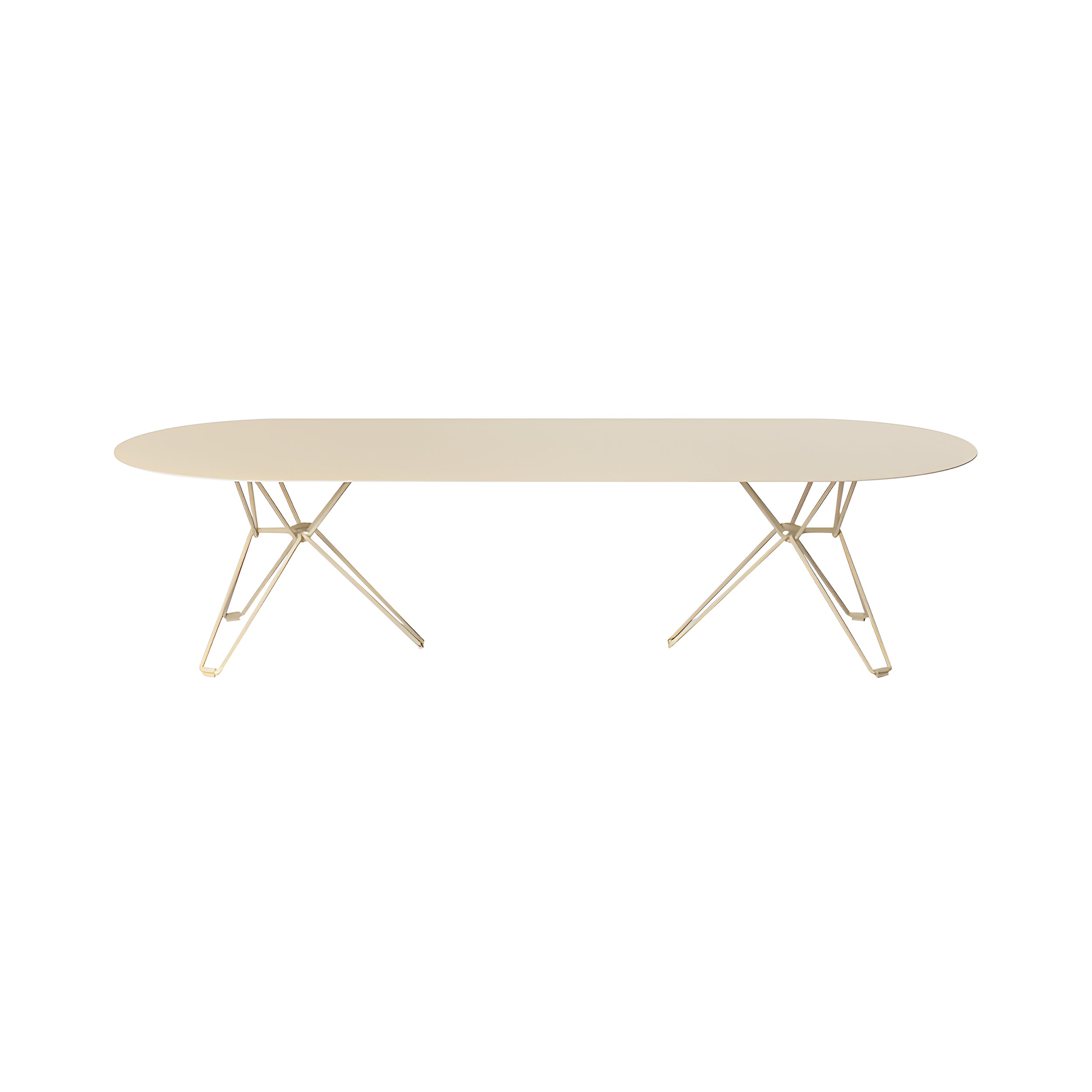 Tio Coffee Table: Oval + Ivory Metal