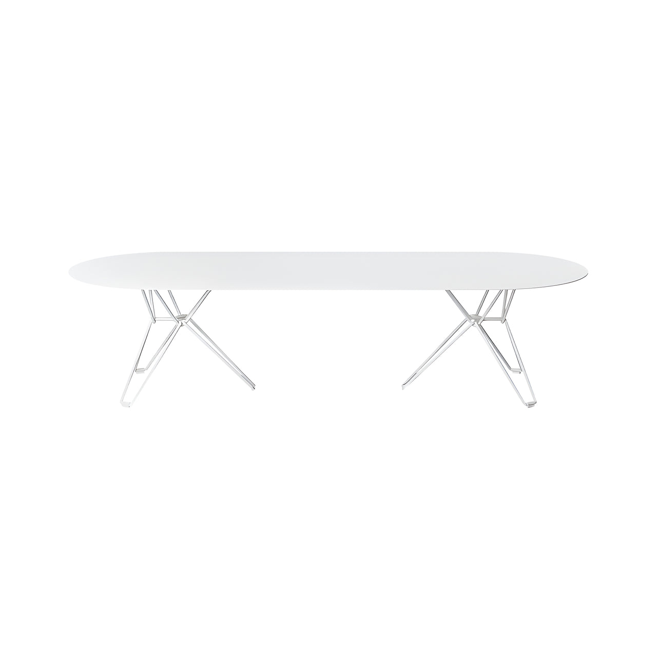 Tio Coffee Table: Oval + White Metal