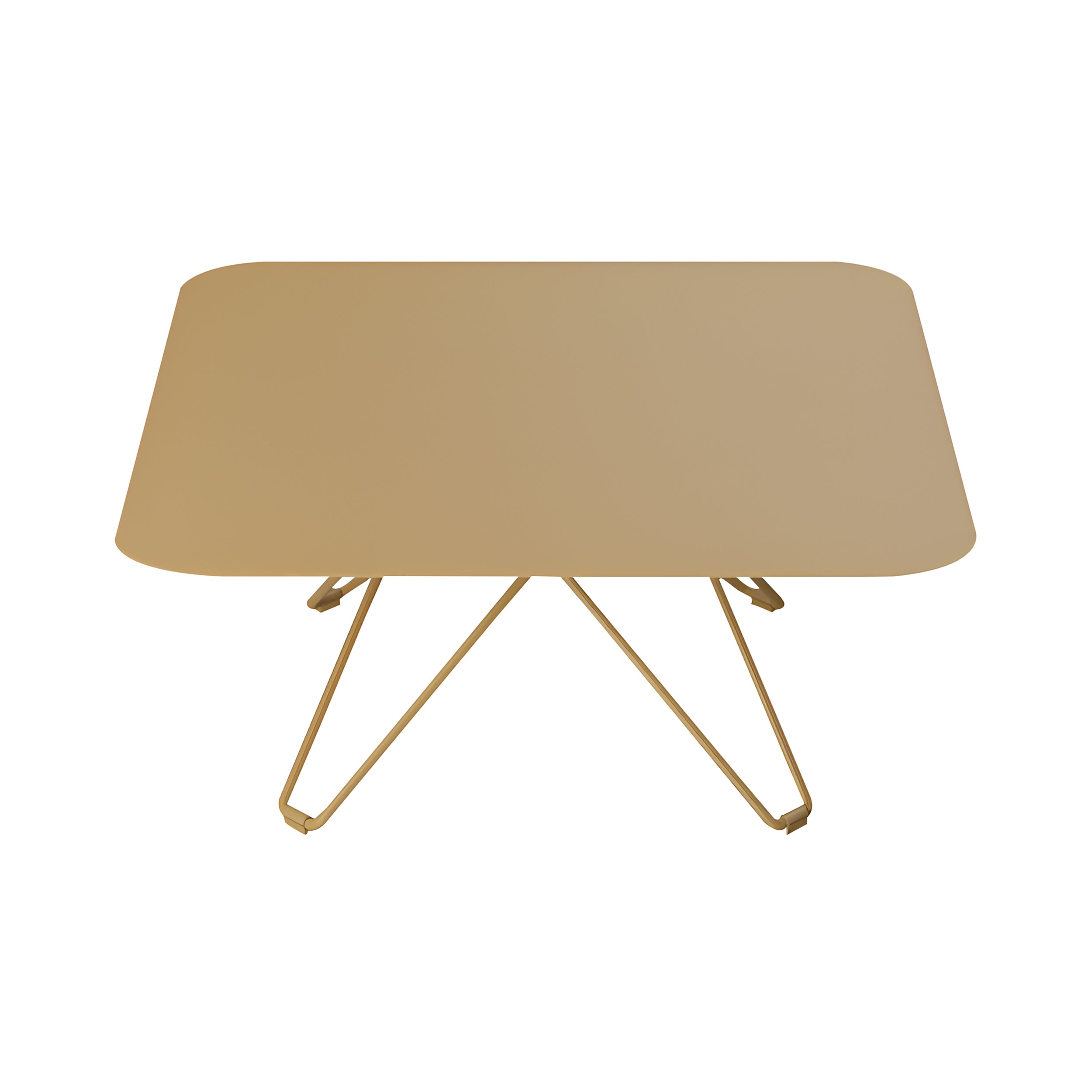 Tio Coffee Table: Square + Brown Beige Metal