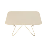 Tio Coffee Table: Square + Ivory Metal