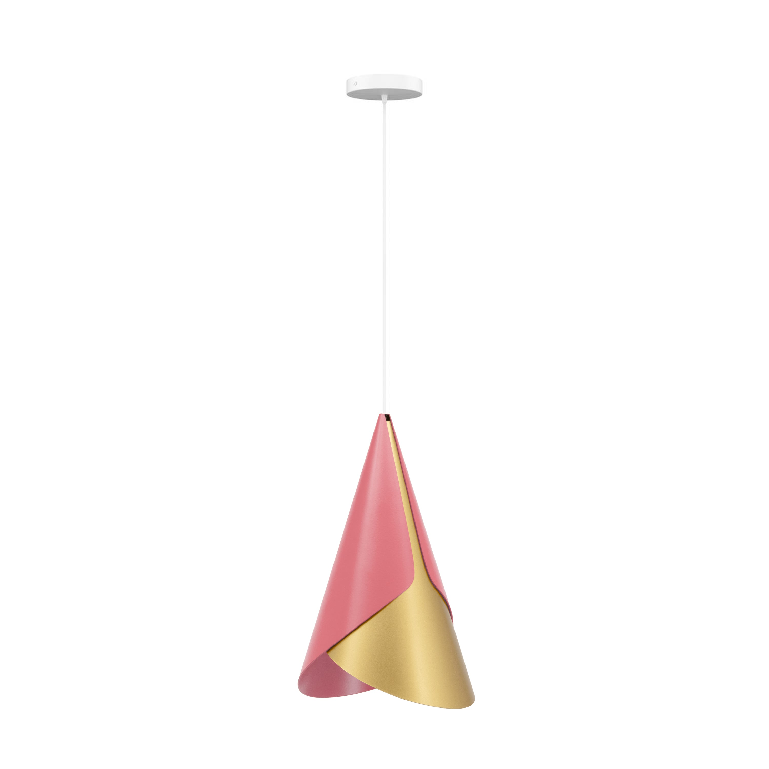 Cornet Pendant: Nuance Rose + Brass + White + Canopy