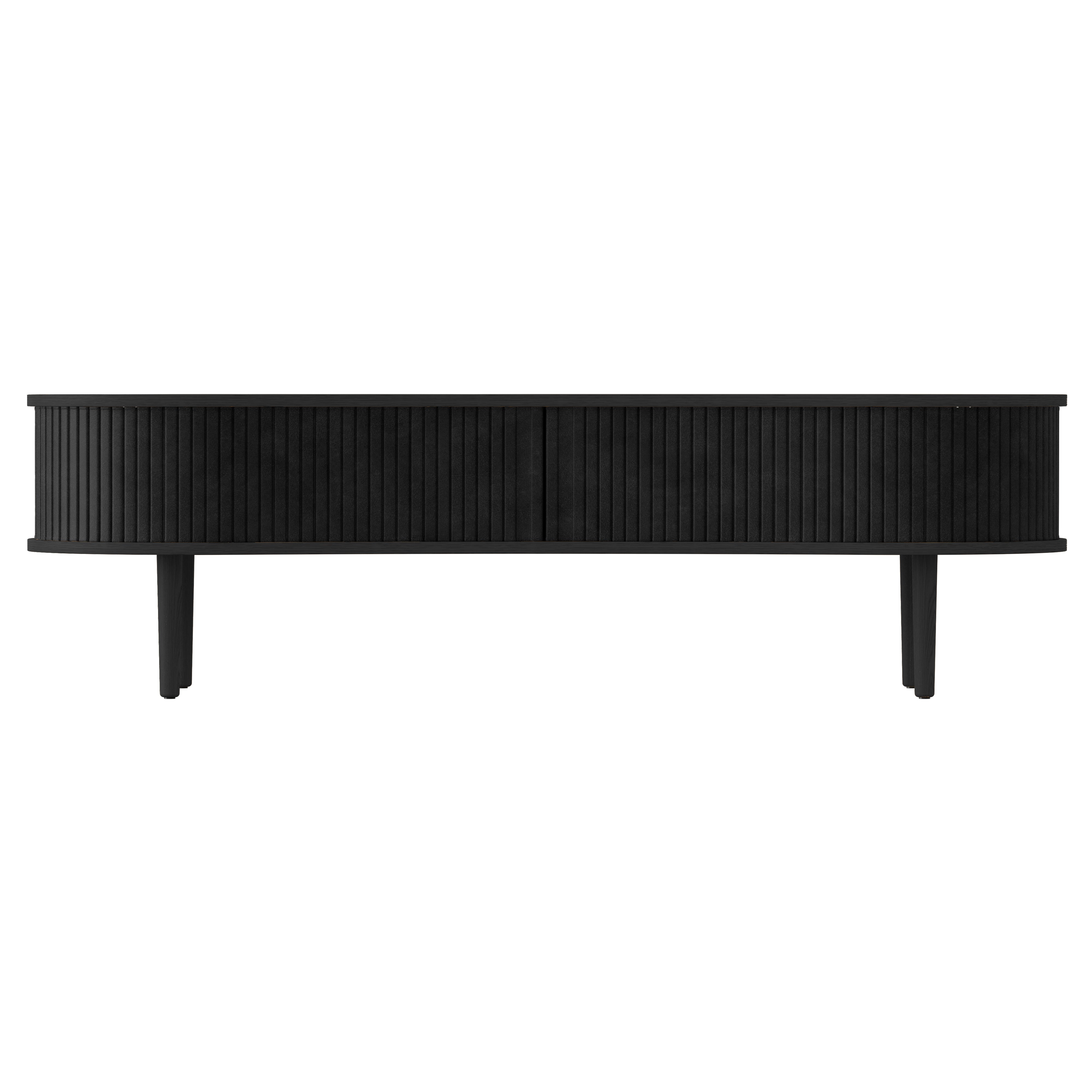 Audacious TV Bench: Black Oak + Without Cushion + Charcoal