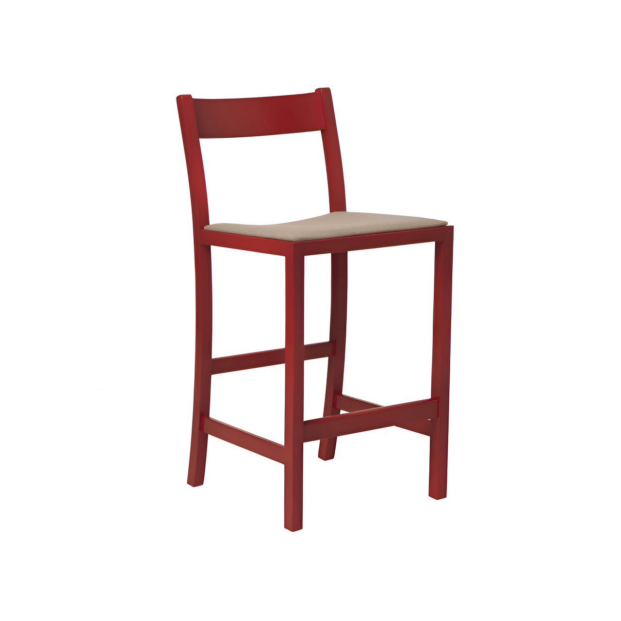 Waiter Bar + Counter Stool Upholstered: Counter + Red Lacqured Beech