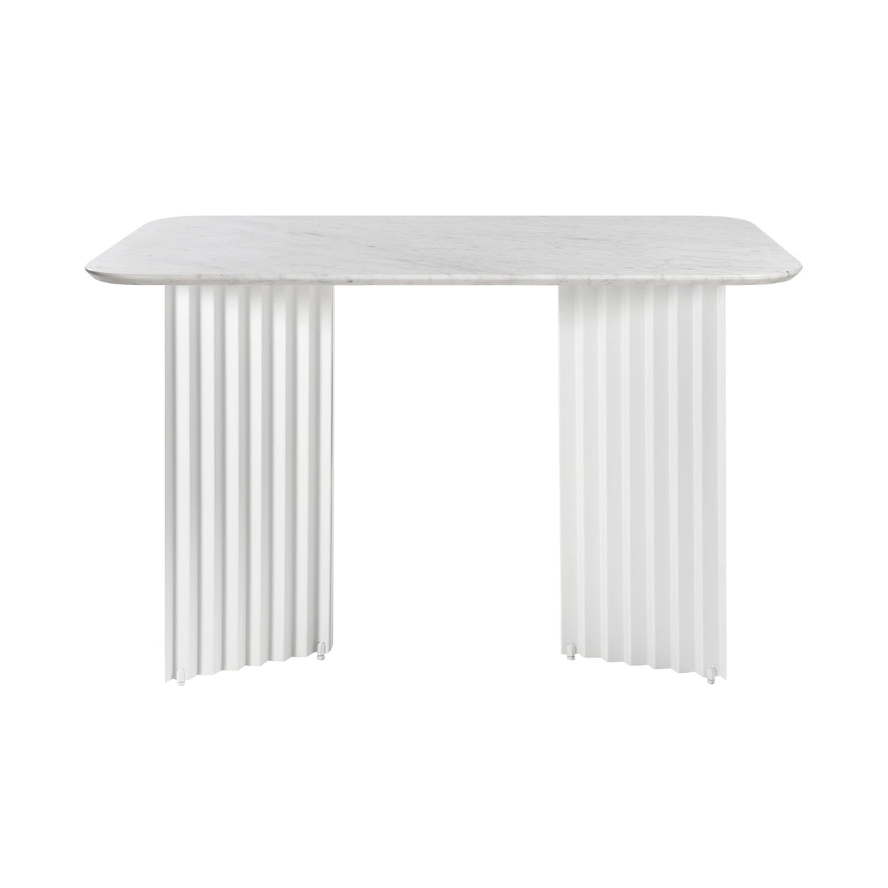 Plec Desk: White Carrara + White