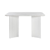 Plec Desk: White Carrara + White