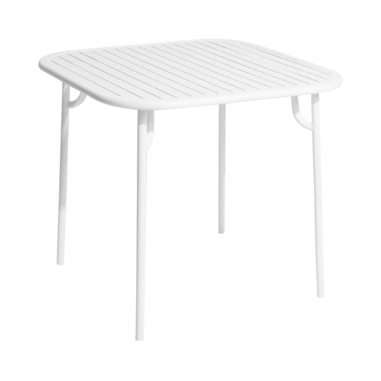 Week-End Square Dining Table with Slats: White