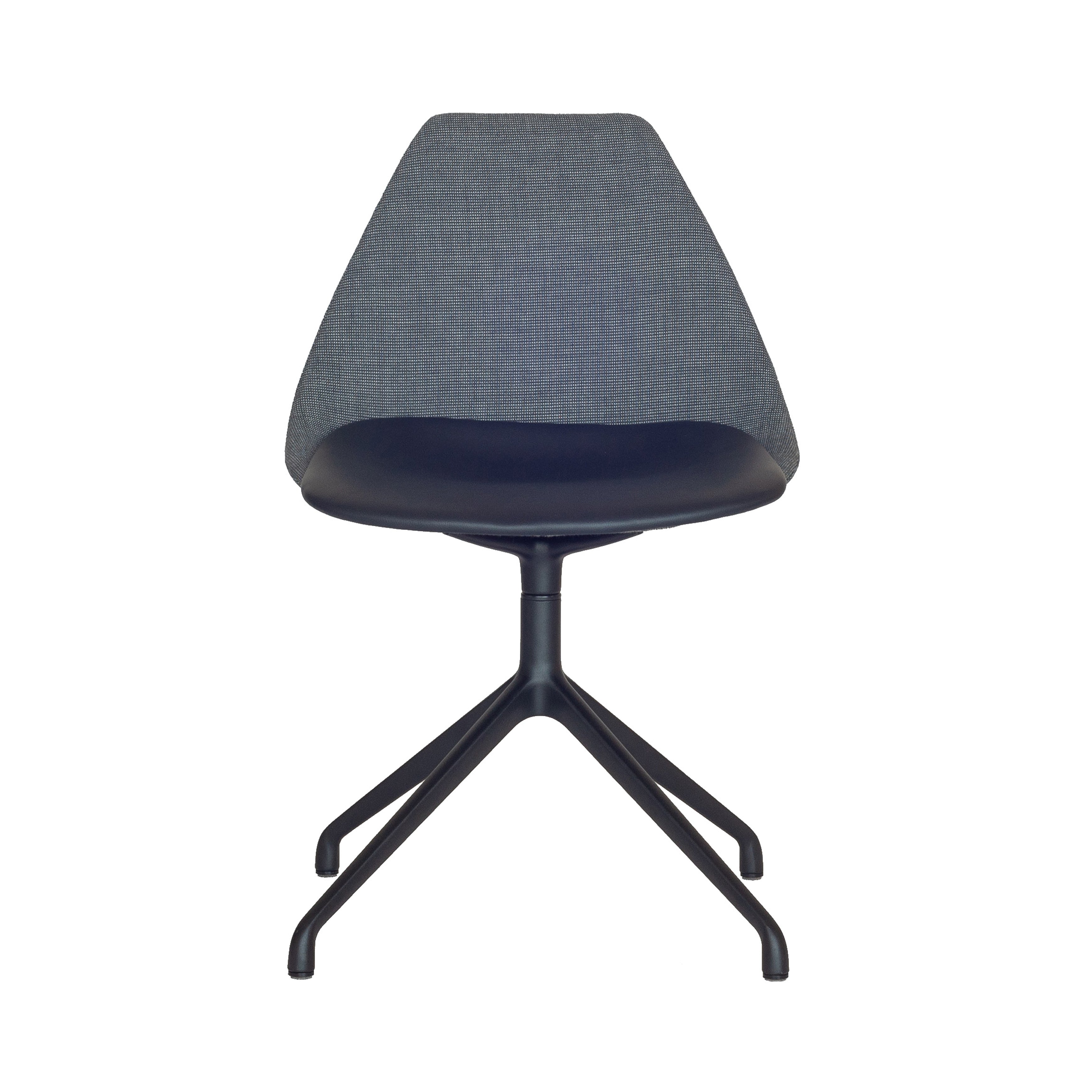 Ziba Swivel Chair: Dark Grey + Black + Black