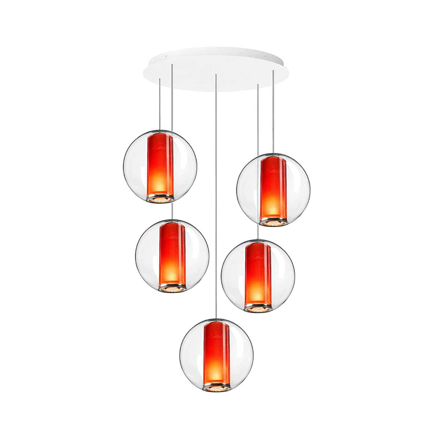 Bel Occhio Chandelier: 5 + Orange