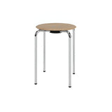 Kevi 2051 Stool: Oak Veneer + Polished Chrome