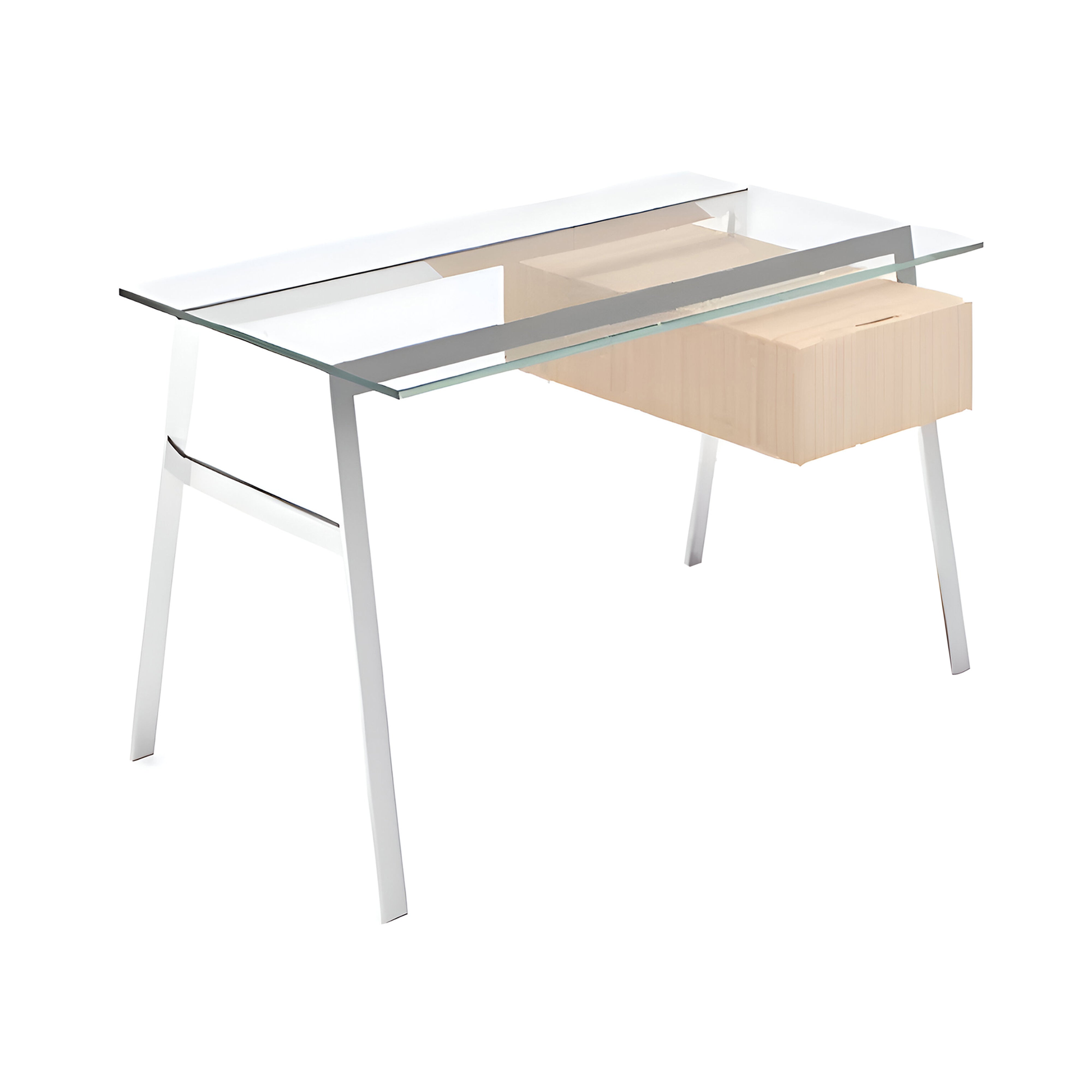 Homework 1 Desk: Single Drawer Right + Chrome + White Oak