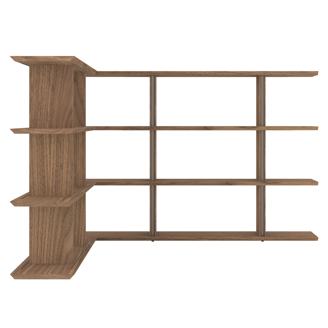 Stockholm Shelf: Composition 9 + Walnut Stained Walnut + Anodized Aluminum Bronze