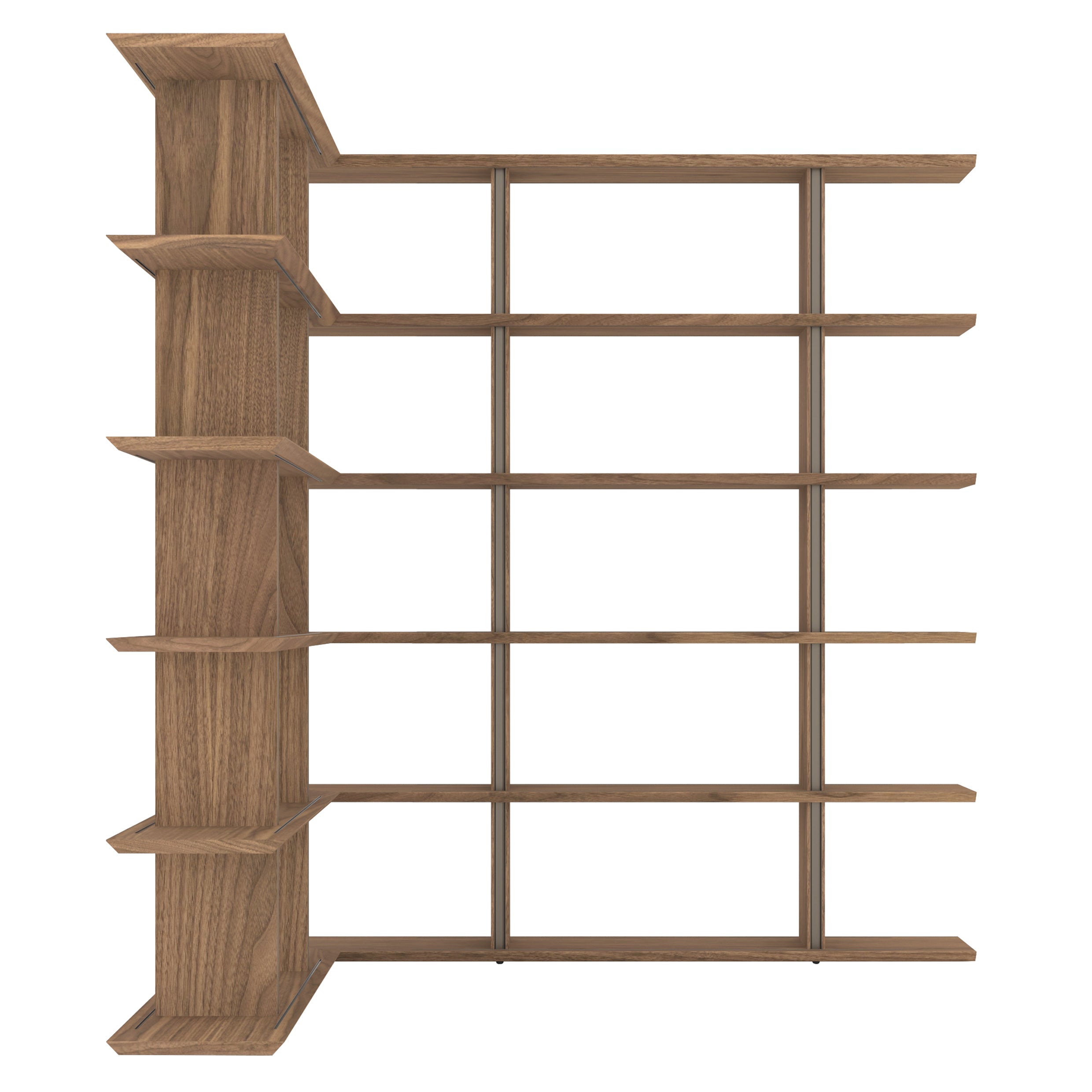 Stockholm Shelf: Composition 11 + Walnut Stained Walnut + Anodized Aluminum Bronze