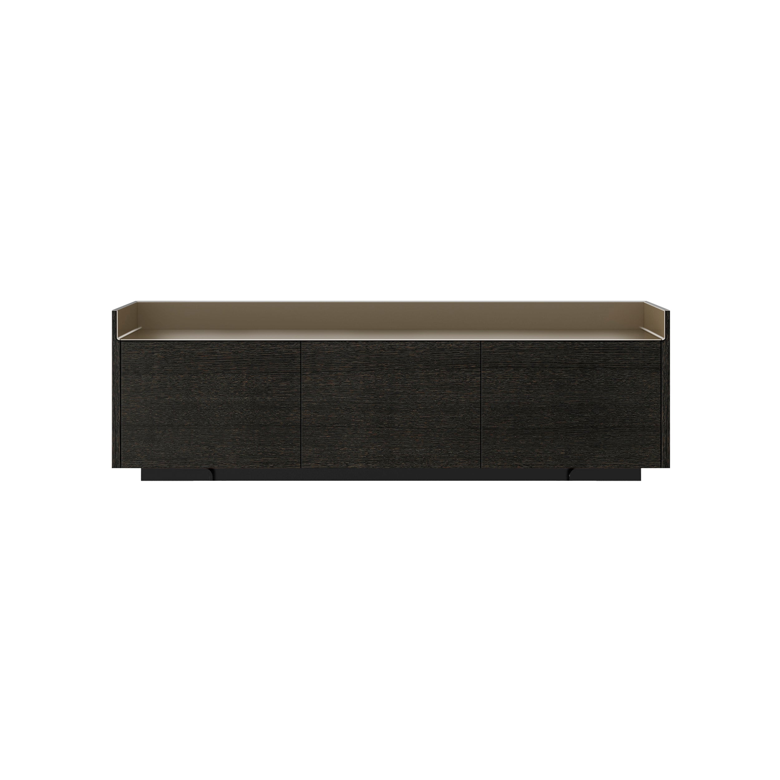 Stockholm STH301 Sideboard: Composition 1 + Dark Grey Stained Oak + Anodised Aluminum Bronze + Black