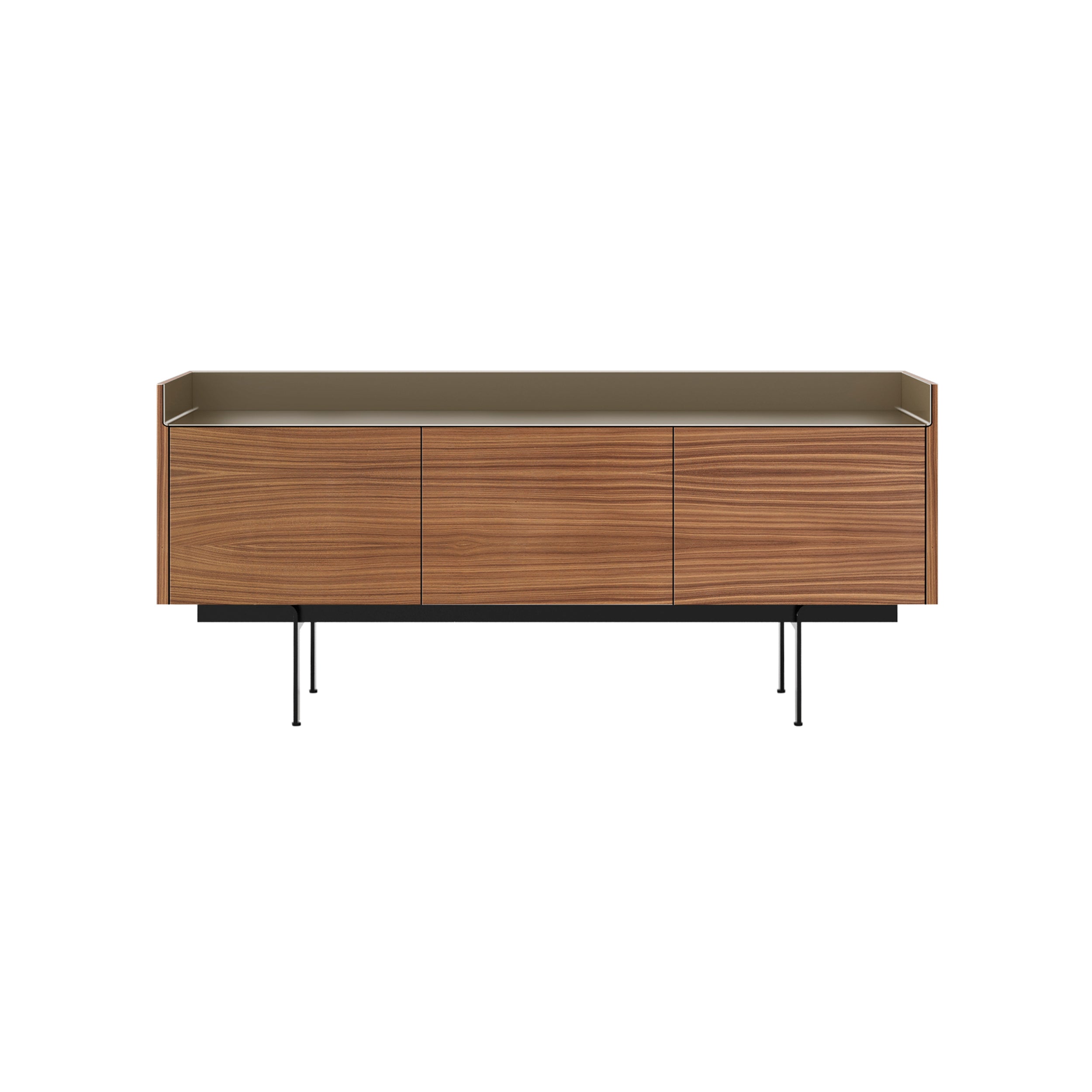 Stockholm Sideboard: STH301 + Walnut Stained Walnut + Anodized Aluminum Bronze + Black