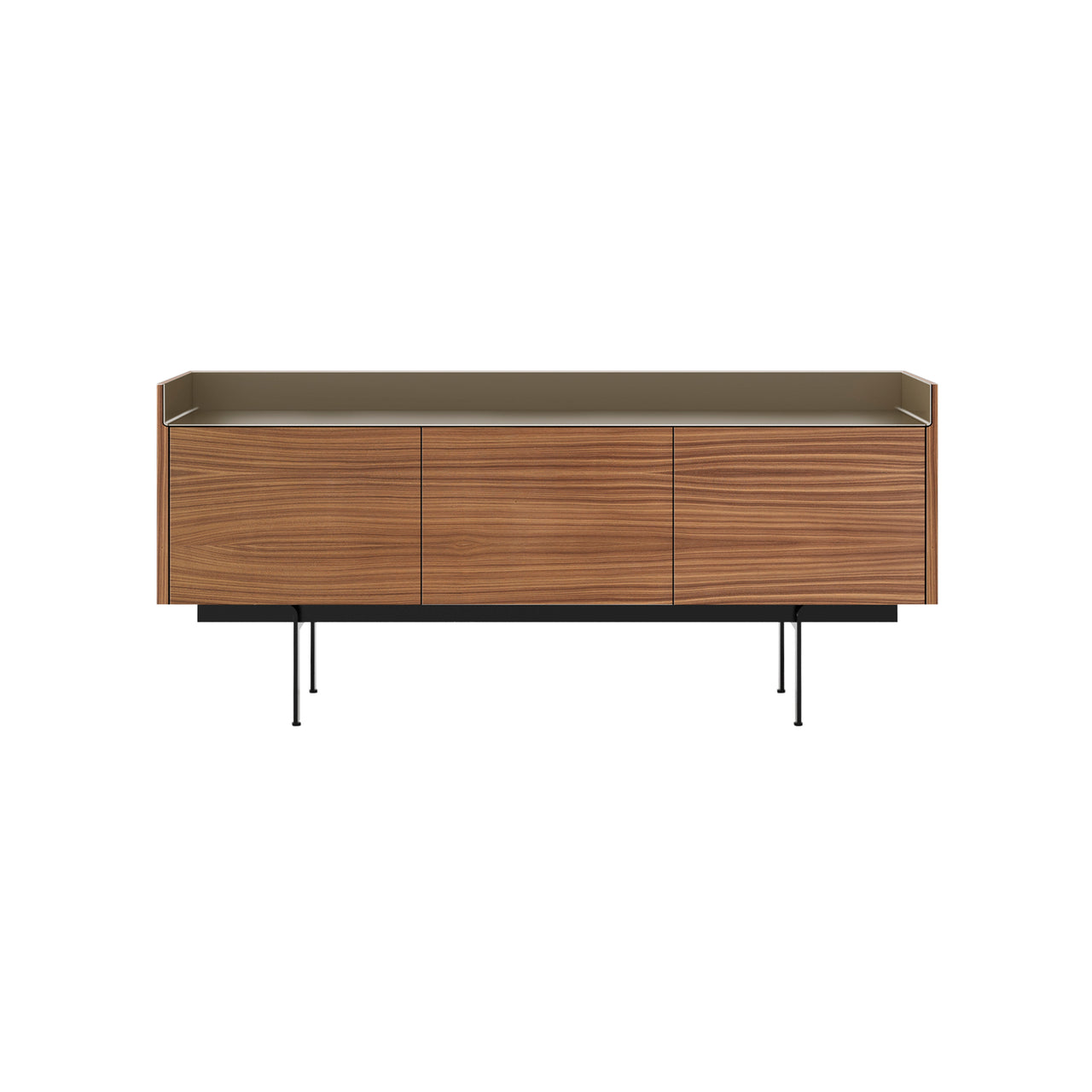 Stockholm Sideboard: STH301 + Walnut Stained Walnut + Anodized Aluminum Bronze + Black