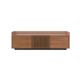 Stockholm STH303 Sideboard: Composition 1 + Super-Matt Walnut + Anodized Aluminum Pale Rose + Black