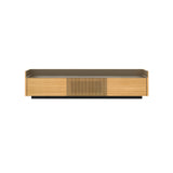 Stockholm STH353 Slim Sideboard: Composition 1 + Super-Matt Oak + Anodized Aluminum Bronze + Black